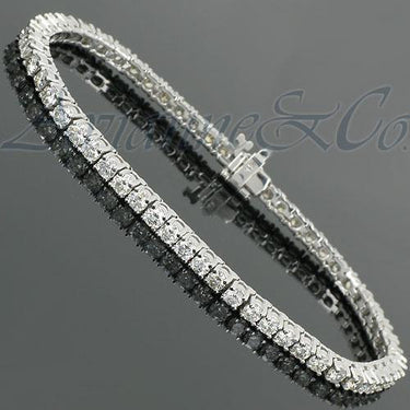 14K White Solid Gold Womens Diamond Tennis Bracelet 6.23 Ctw